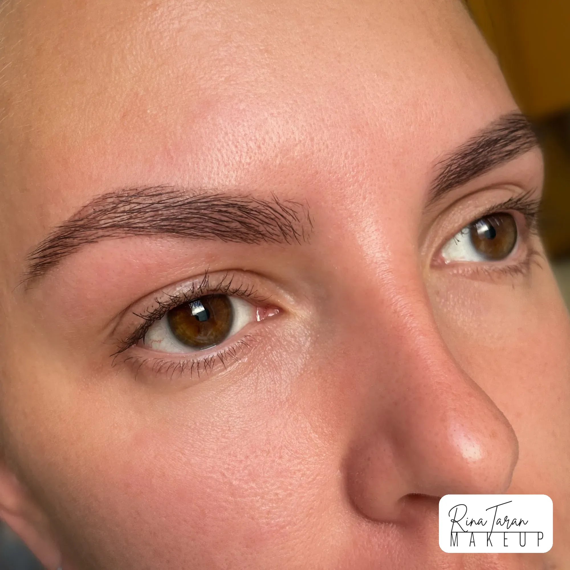 Brow shaping and tint from a mobile brow booking