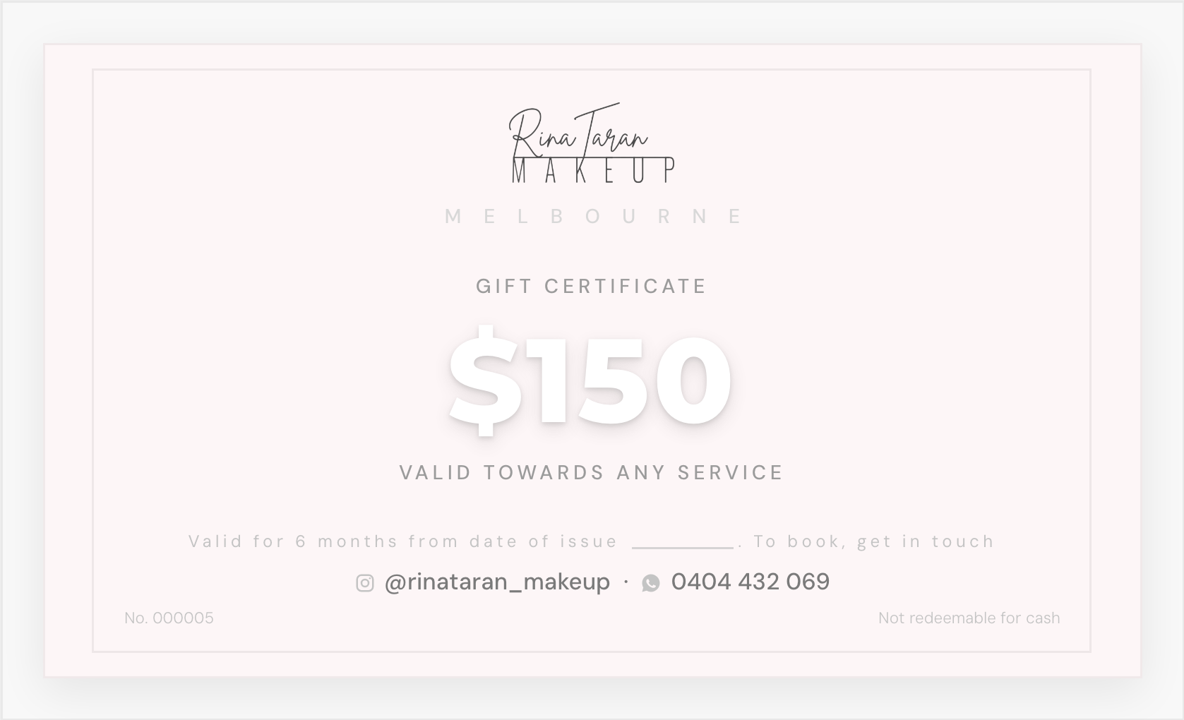 Gift Certificate $150