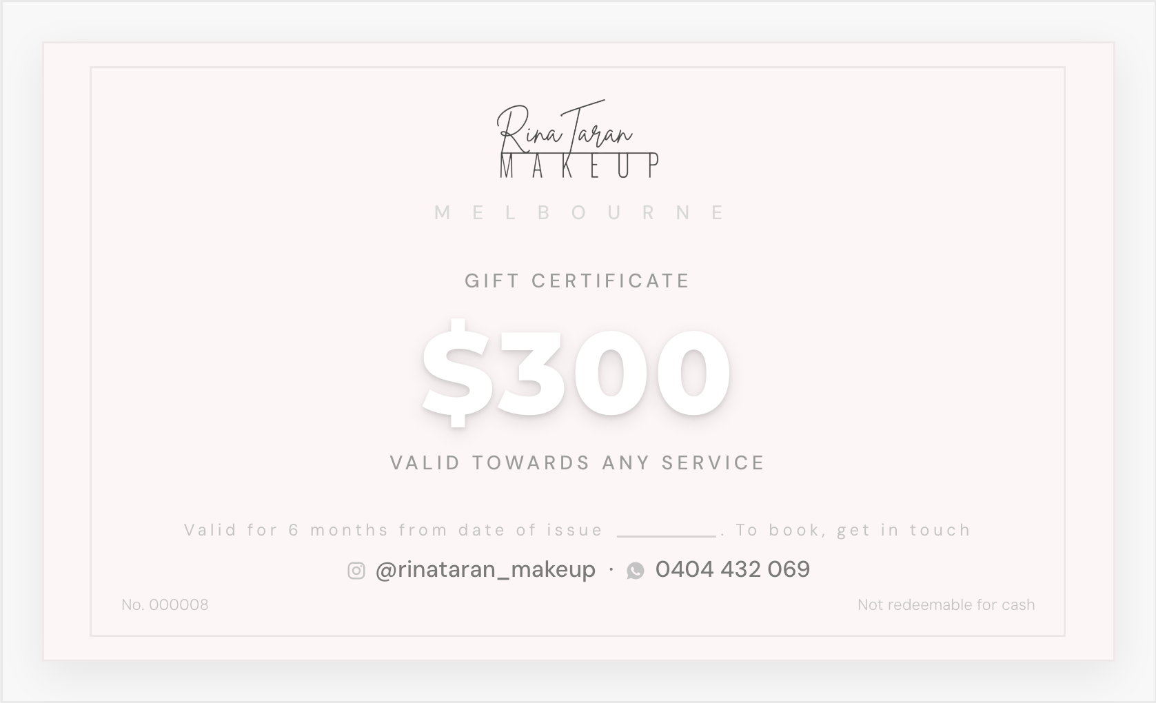 Gift Certificate $300