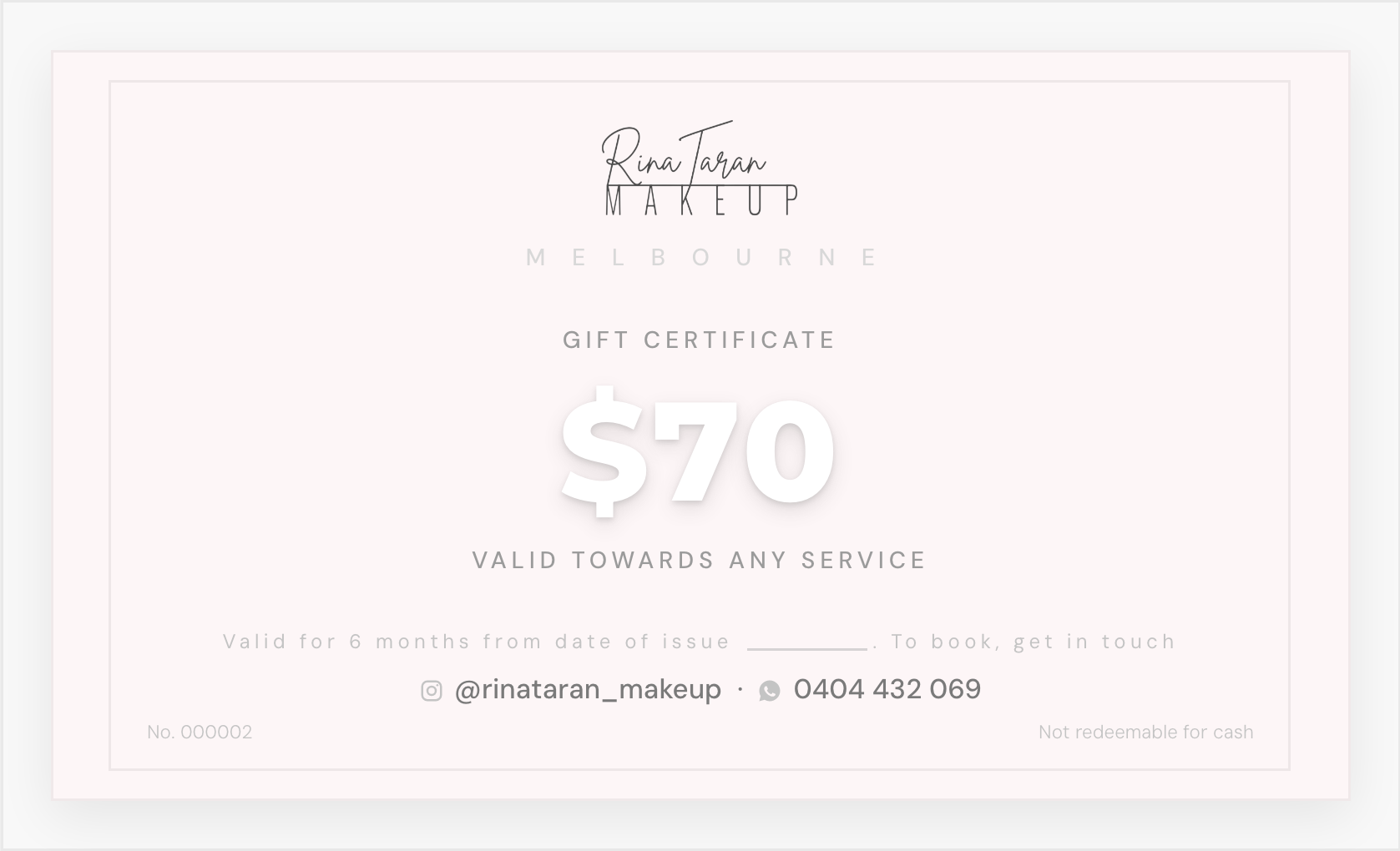 Gift Certificate $70