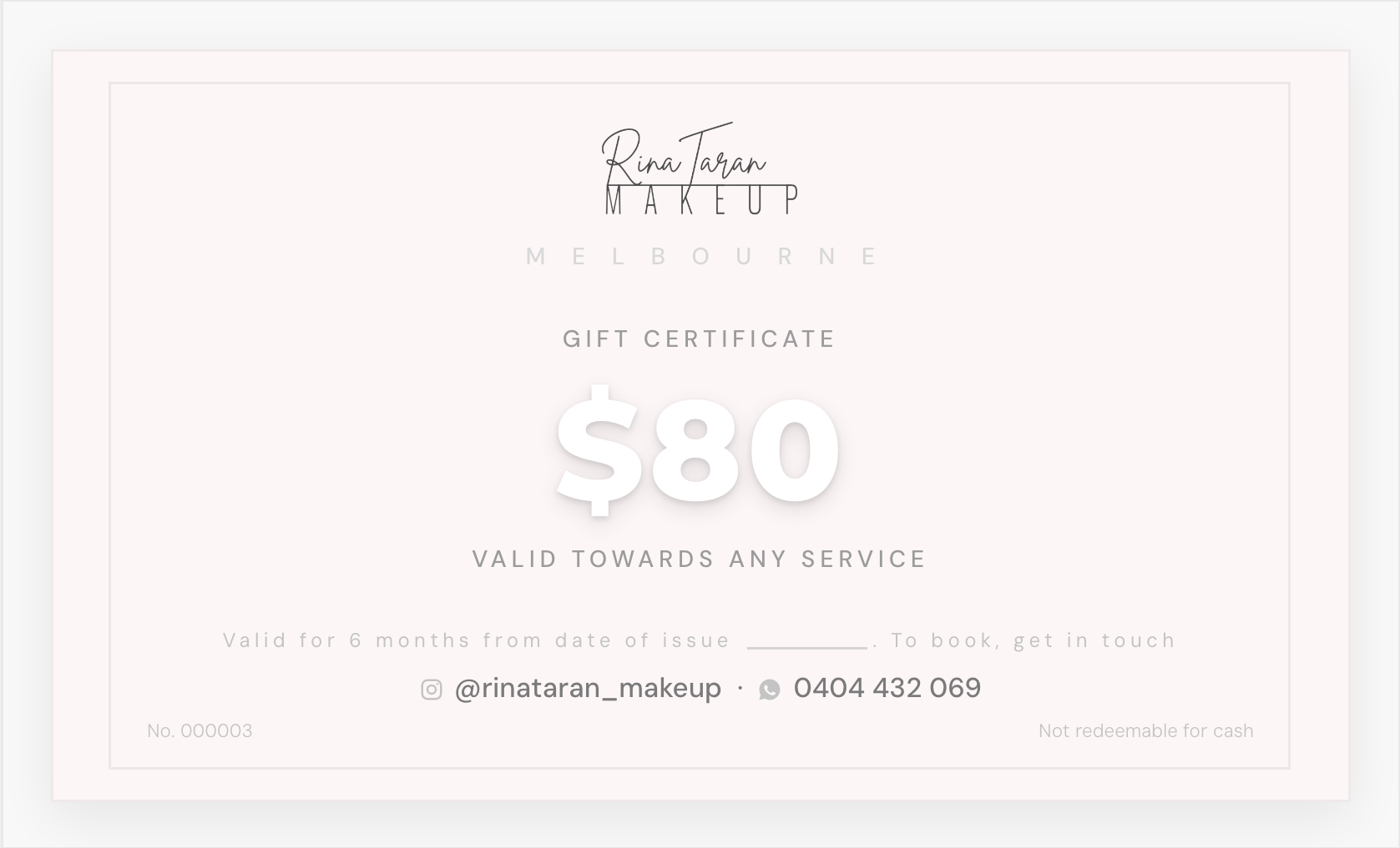 Gift Certificate $80