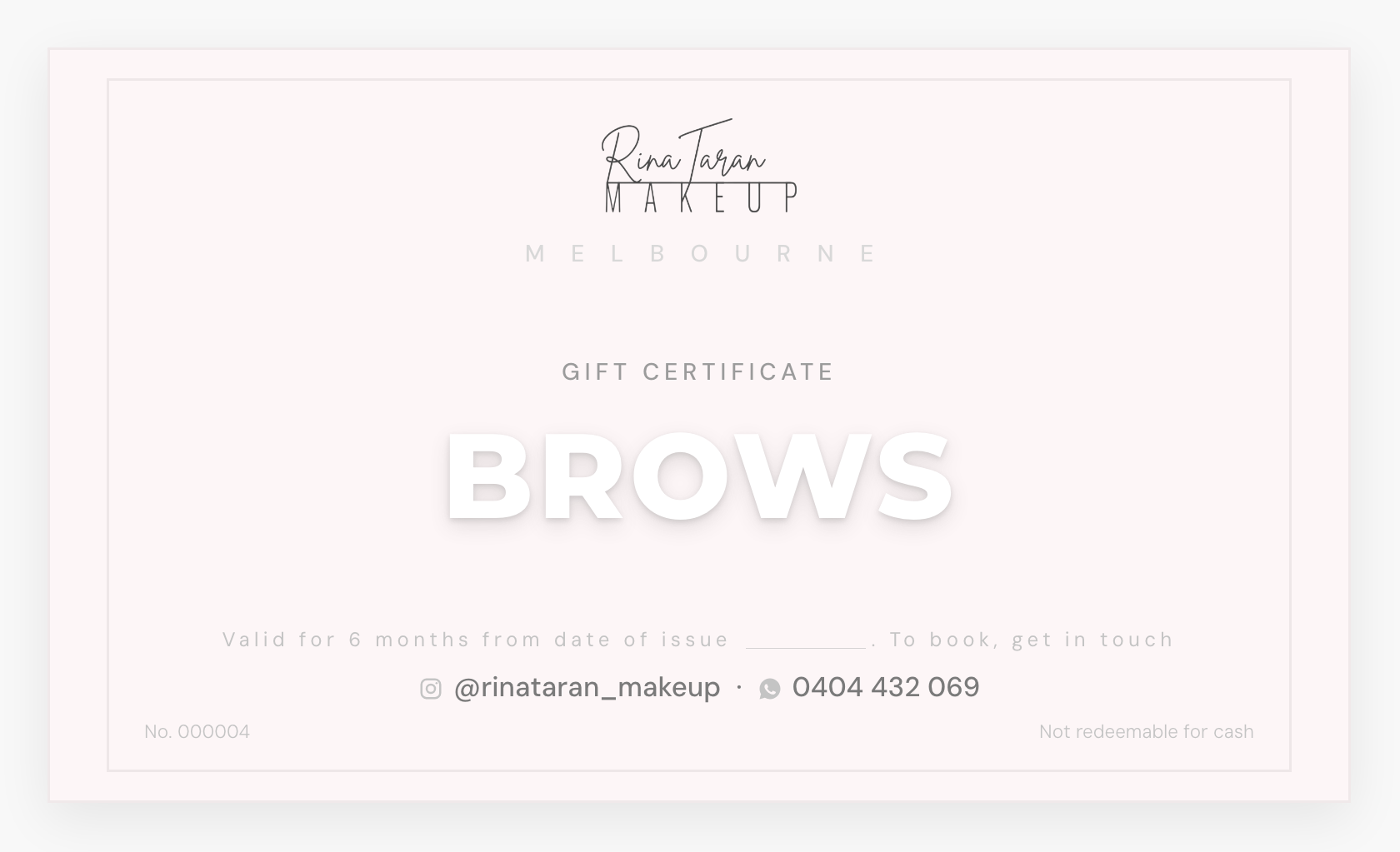 Gift Certificate — Brows