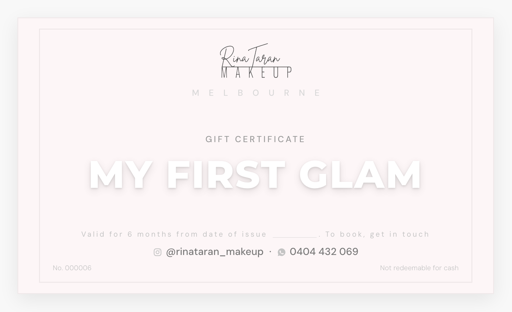 Gift Certificate — My First Glam