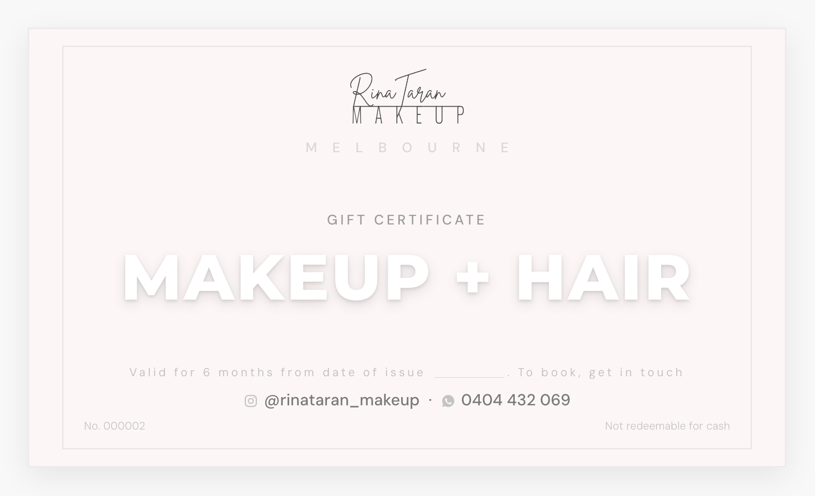 Gift Certificate — Makeup + Hair