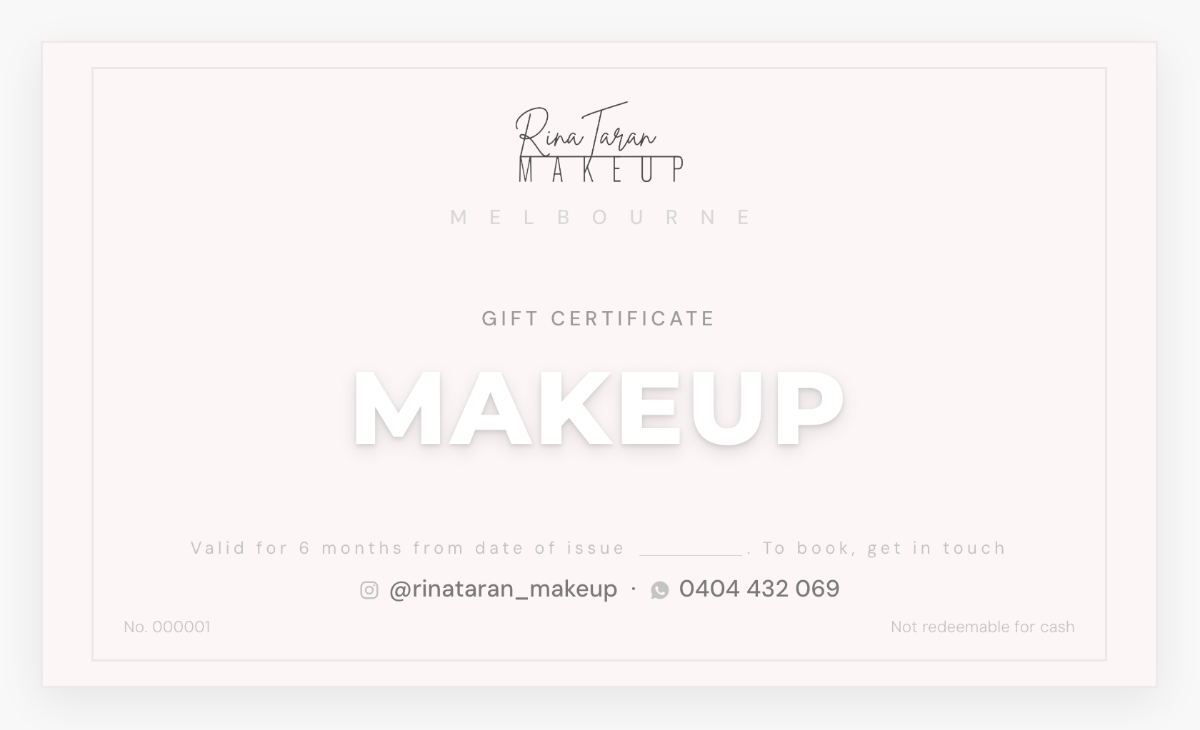 Gift Certificate — Makeup