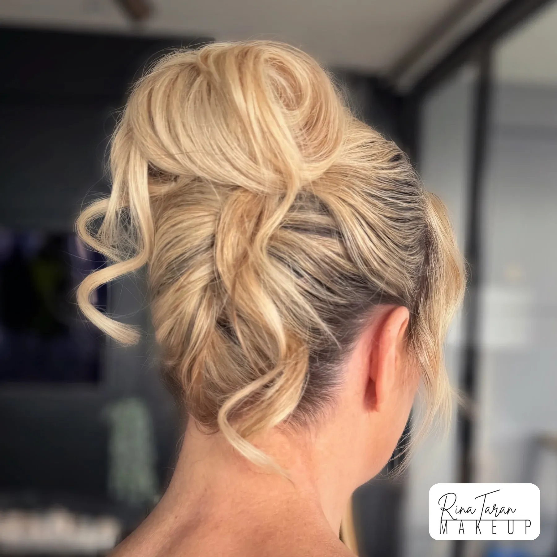 Hair styling and makeup done together at a mobile booking
